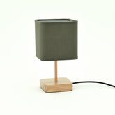 TABLE LAMP E14X1 H23CM FABRIC FOREST, BASE NATURAL WOOD INSPIRE AKORA